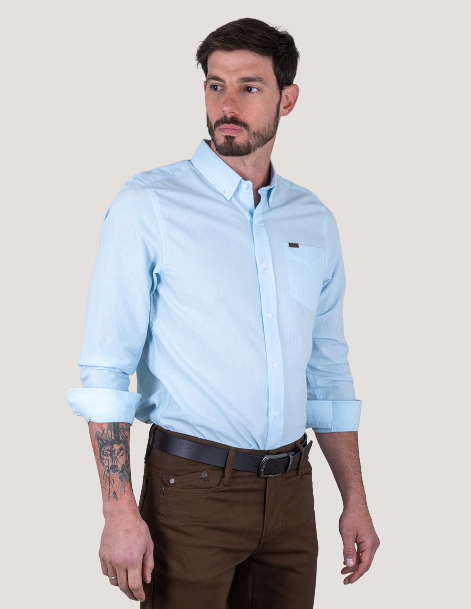 Camisa casual manga larga para hombre 2
