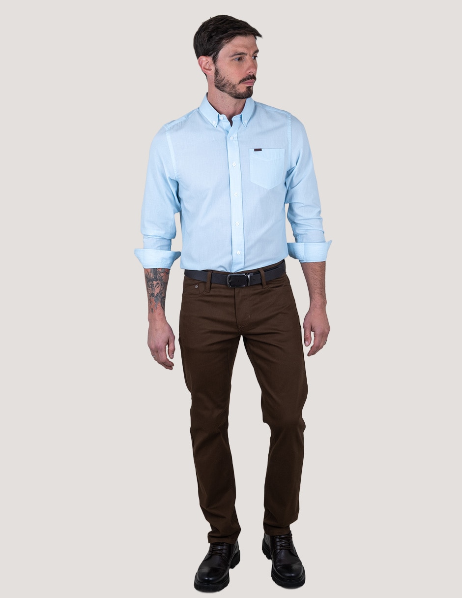 Camisa casual manga larga para hombre 4