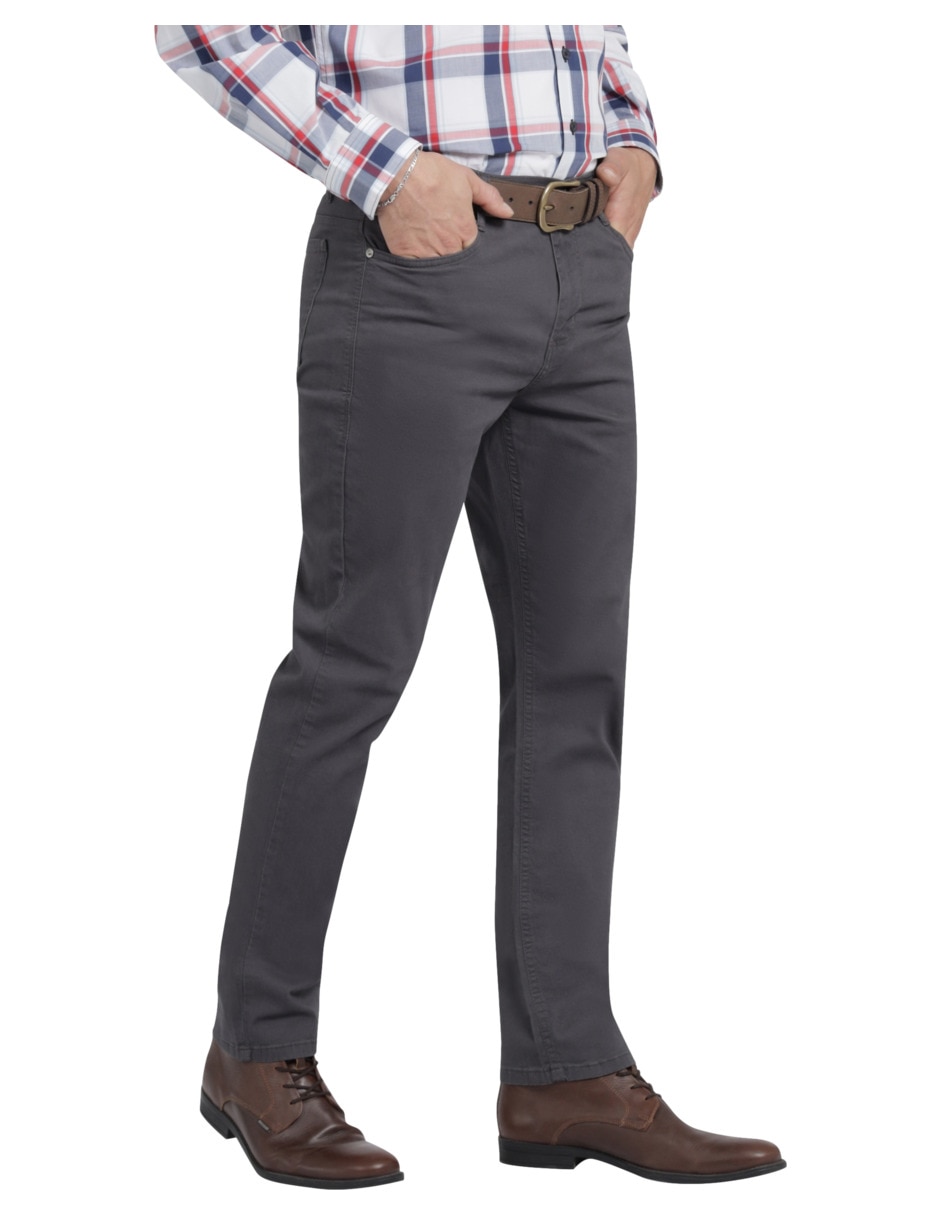 Pantalón casual slim de gabardina para hombre 2