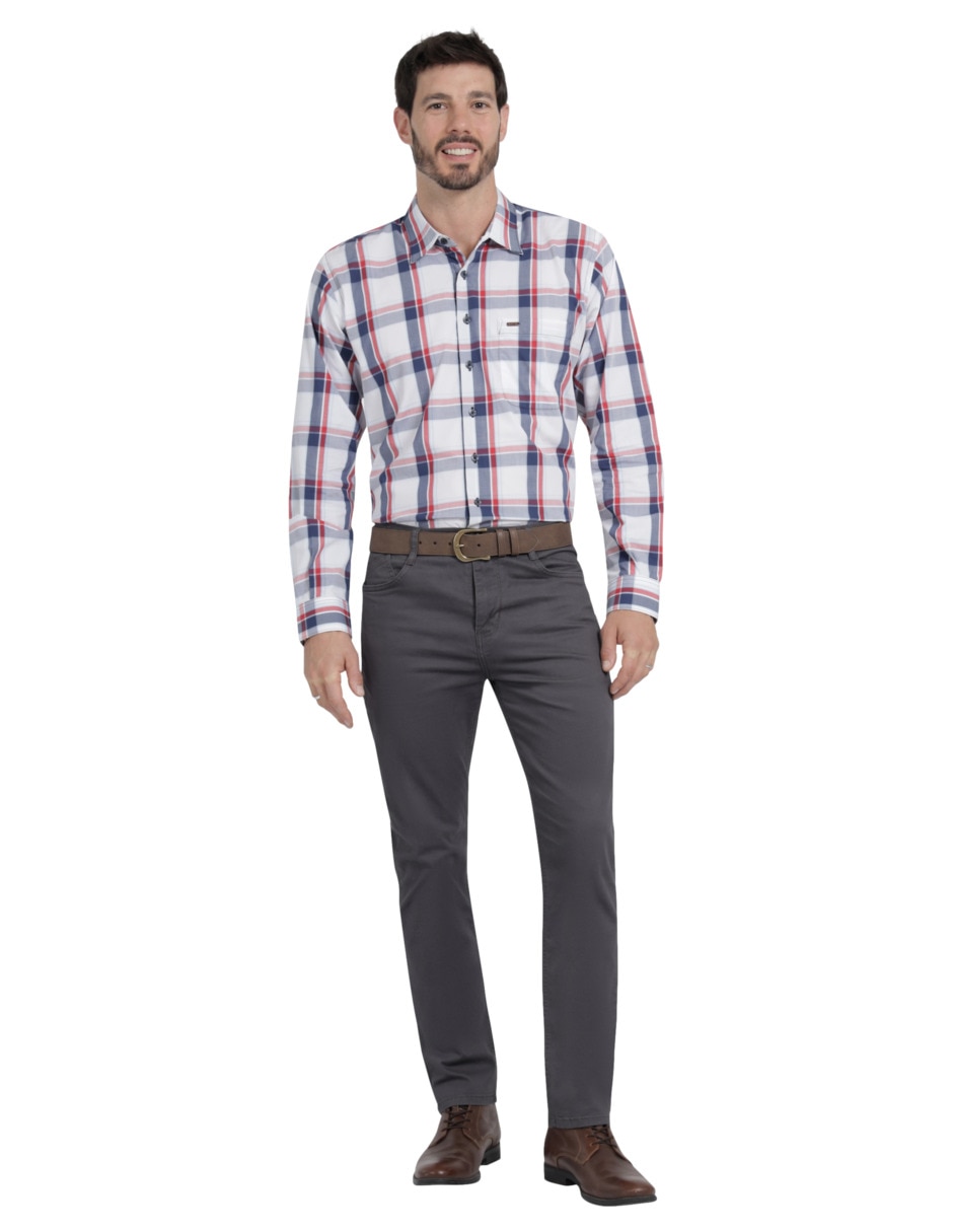 Pantalón casual slim de gabardina para hombre 4