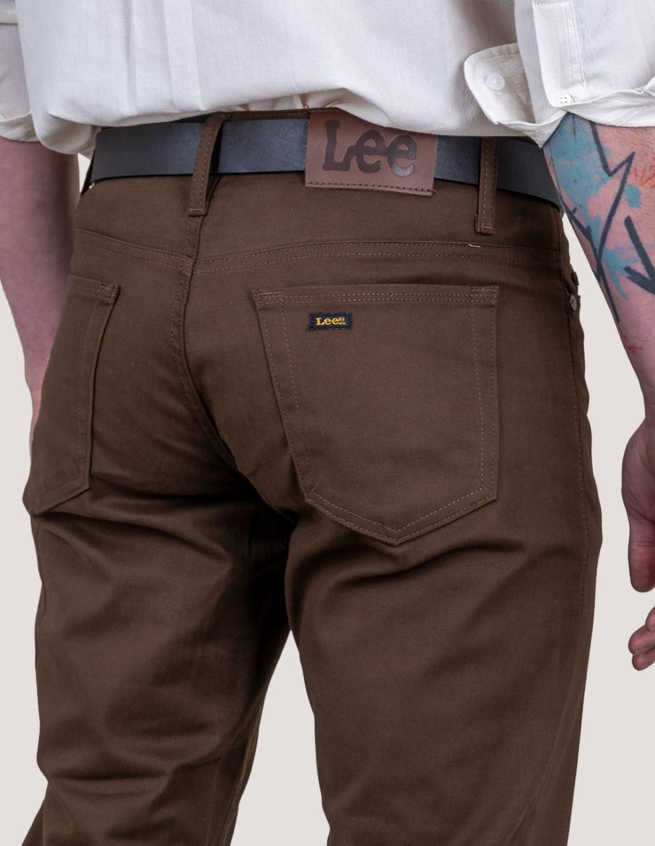 Pantalón chino slim de gabardina para hombre 4