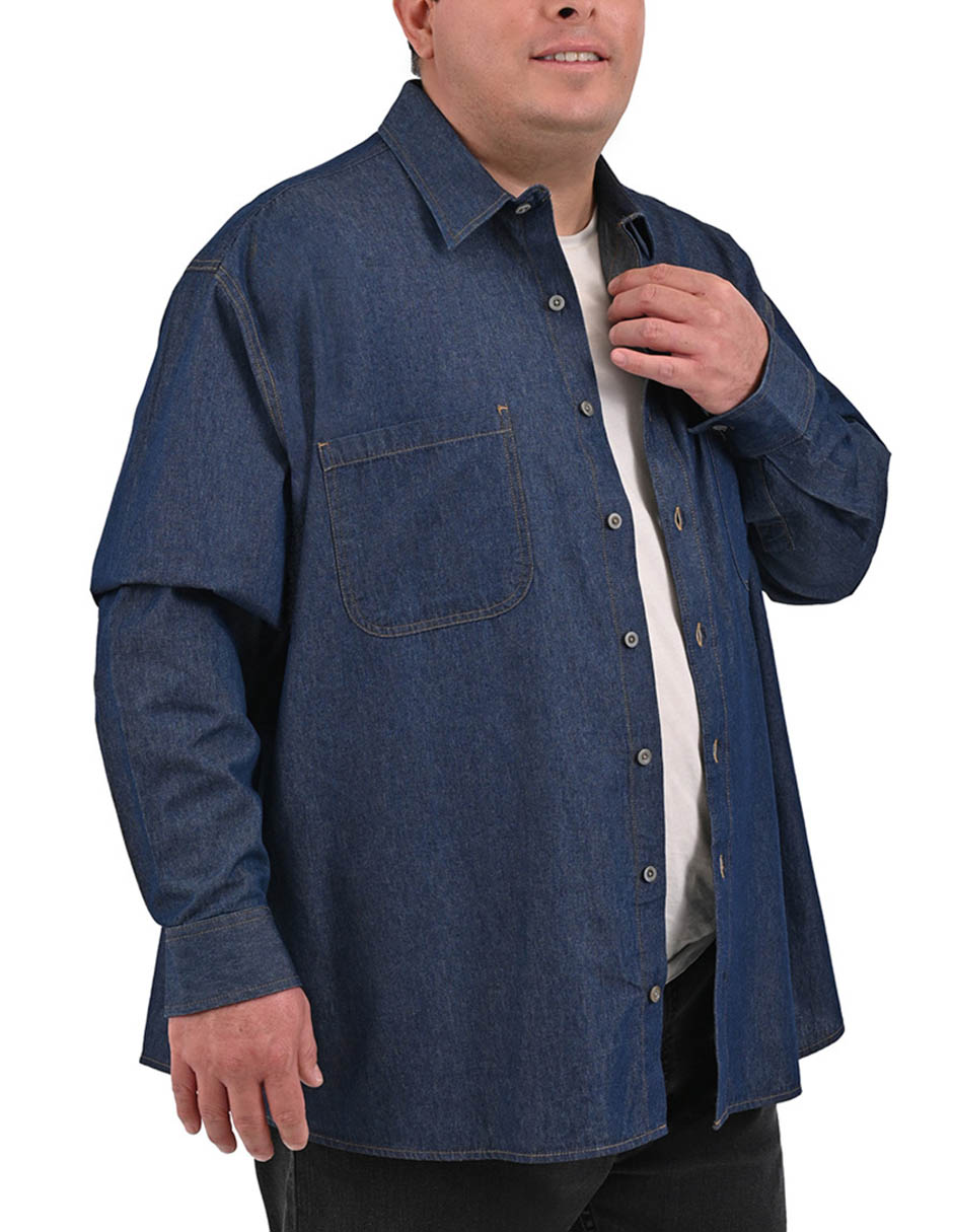 Camisa casual de mezclilla manga larga para hombre Camisa casual de mezclilla manga larga para hombre