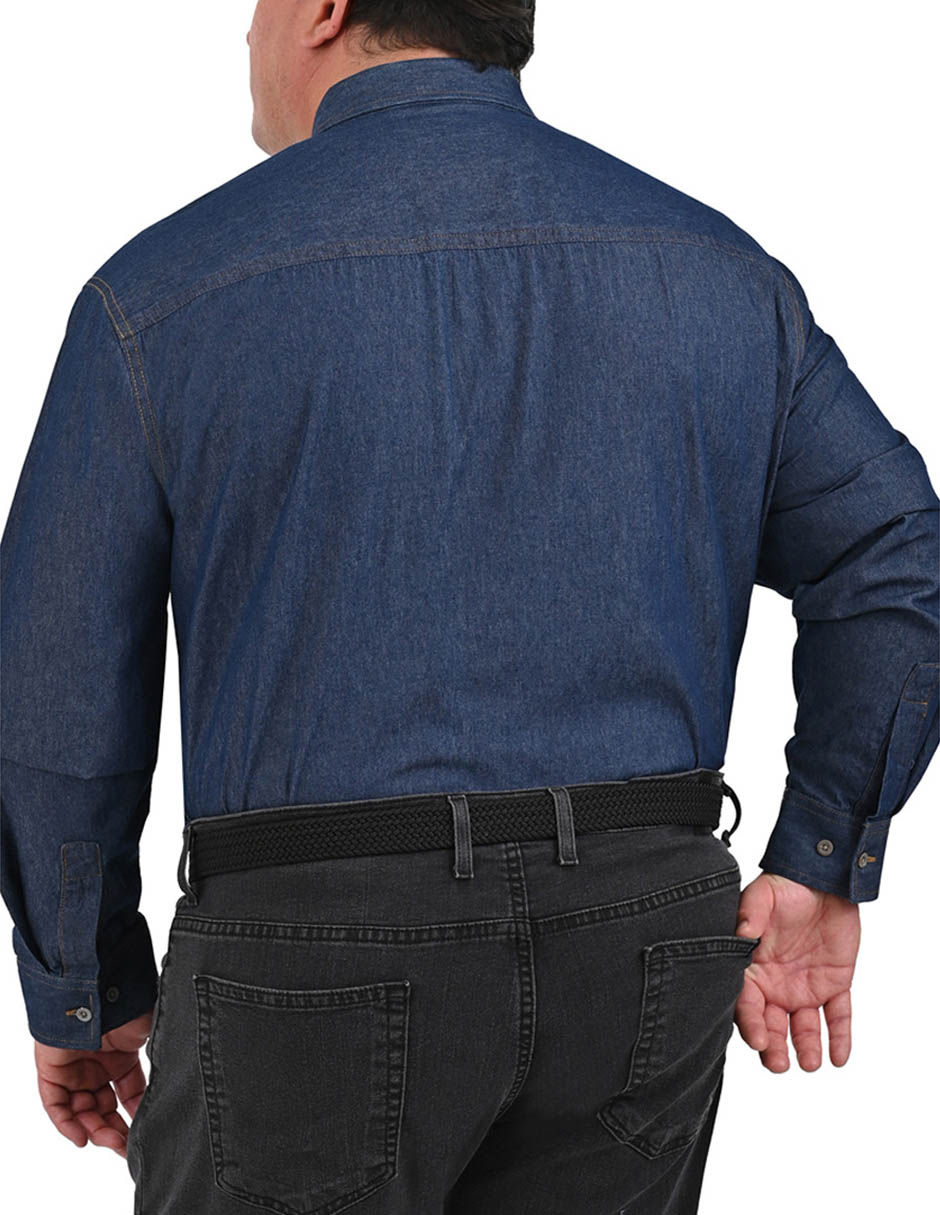 Camisa casual de mezclilla manga larga para hombre 2