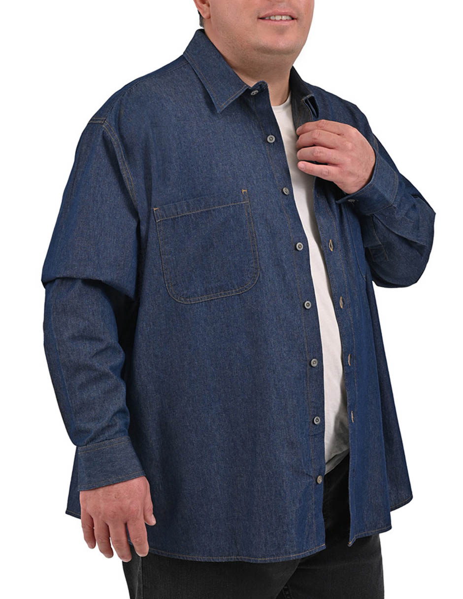 Camisa casual de mezclilla manga larga para hombre 3