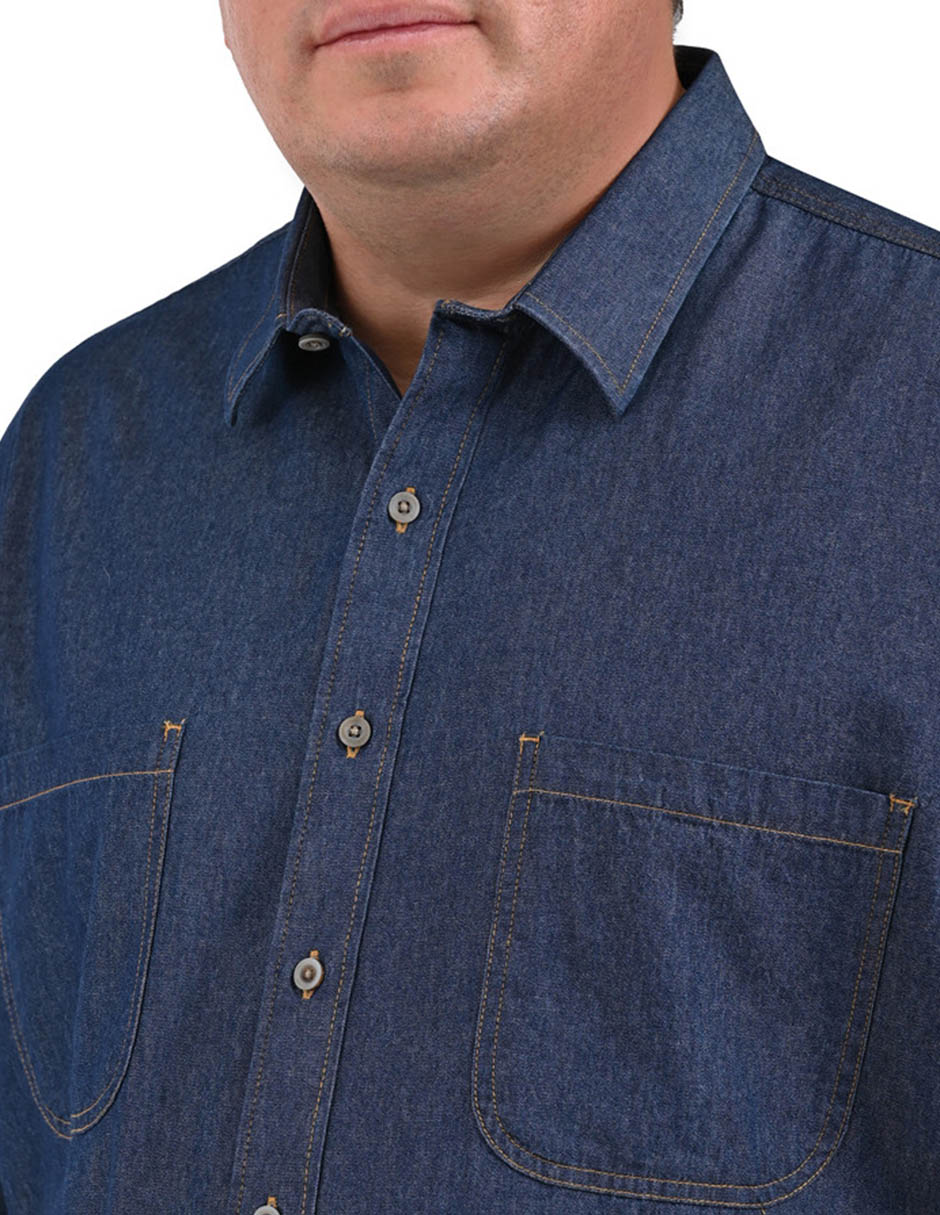 Camisa casual de mezclilla manga larga para hombre 4