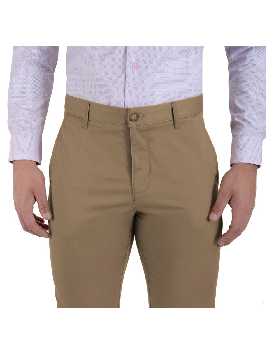 Pantalón casual slim de gabardina para hombre 2