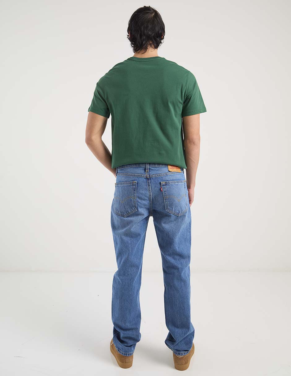 Jeans straight deslavado para hombre 6