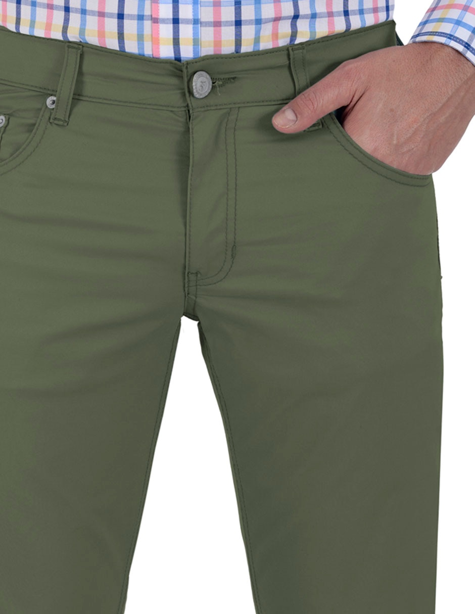 Pantalón slim de gabardina para hombre 3