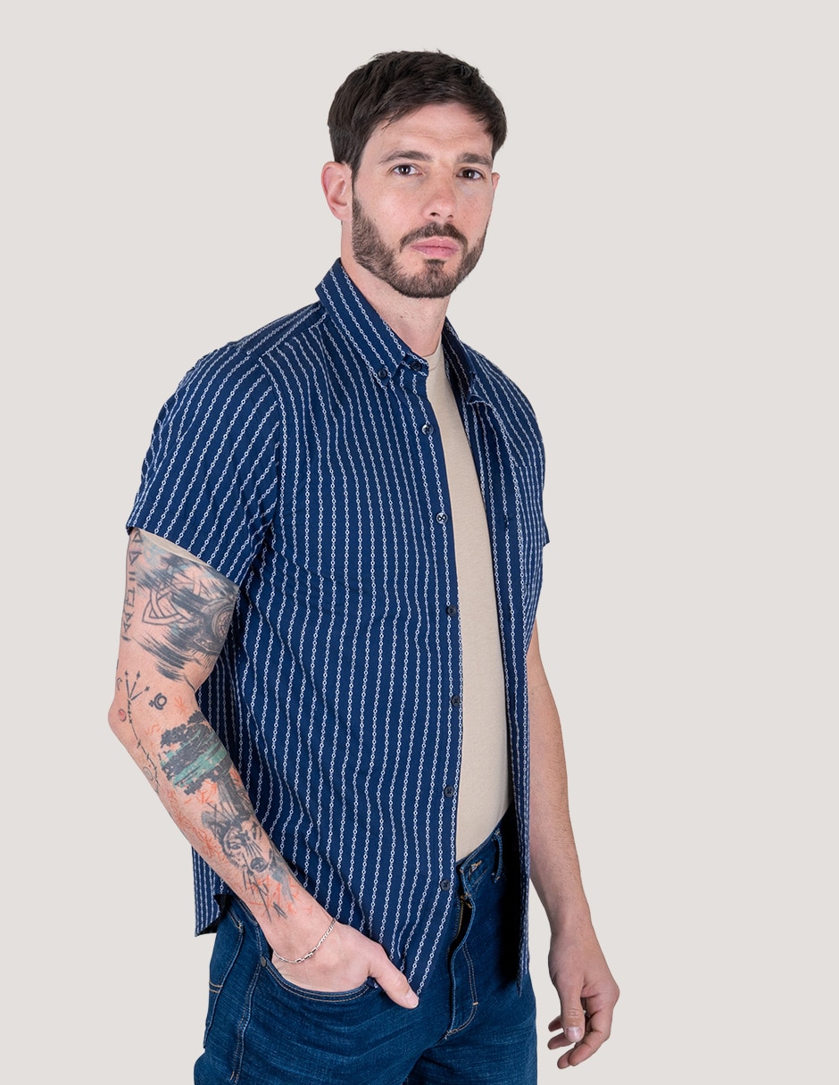 Camisa casual de algodón manga corta para hombre 2
