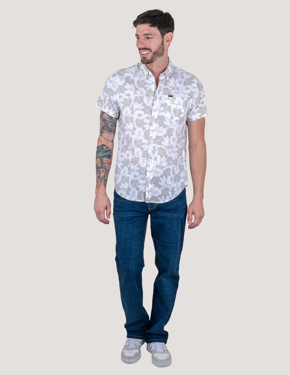 Camisa casual de algodón manga corta para hombre 4