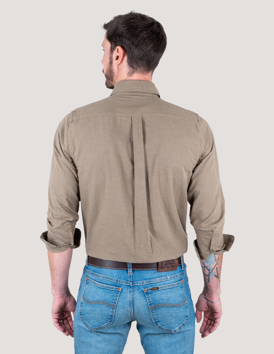 Camisa casual de algodón manga larga para hombre 3