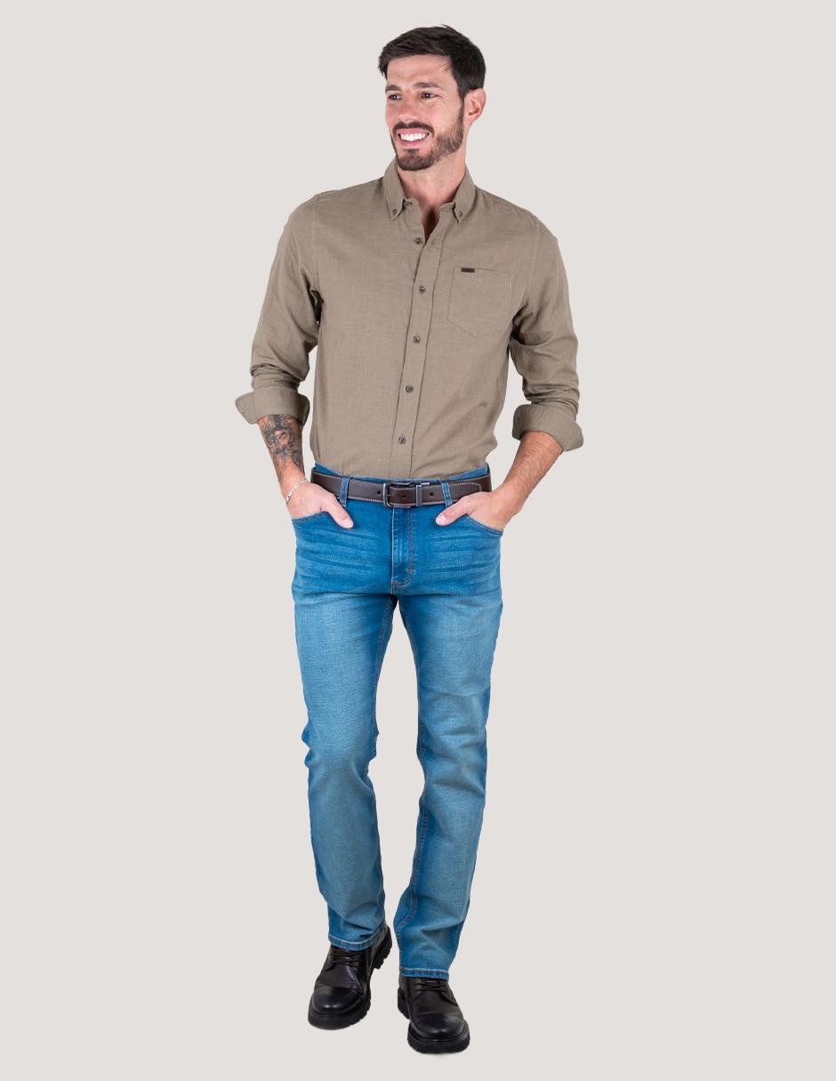 Camisa casual de algodón manga larga para hombre 4