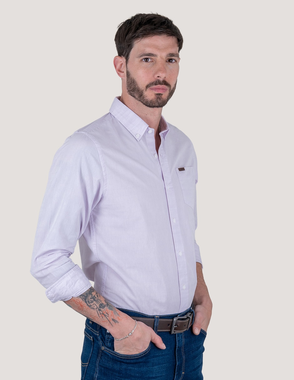 Camisa casual de algodón manga larga para hombre 2