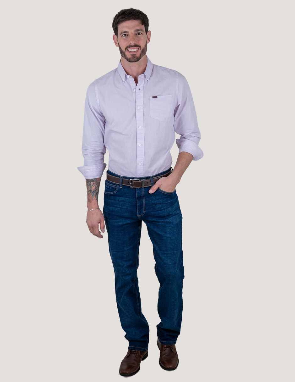 Camisa casual de algodón manga larga para hombre 4