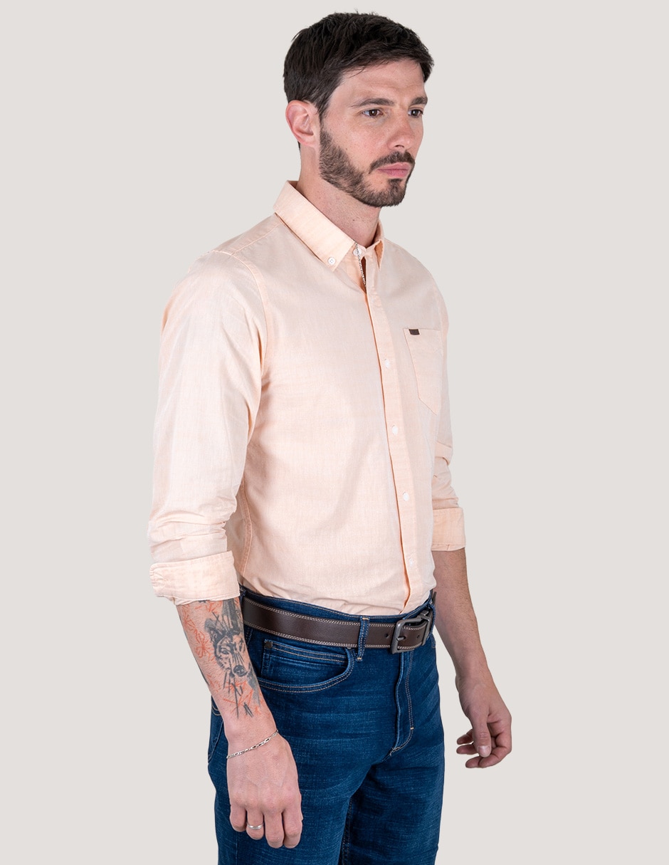 Camisa casual de algodón manga larga para hombre 2