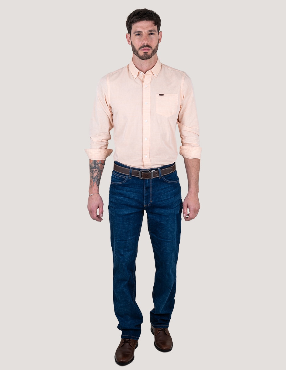 Camisa casual de algodón manga larga para hombre 4