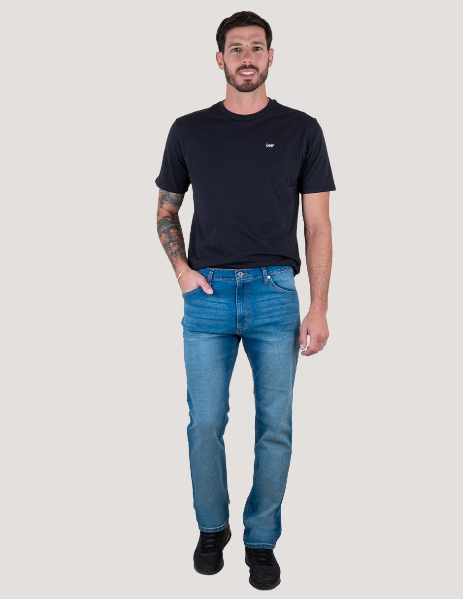 Jeans straight lavado whisker para hombre 5