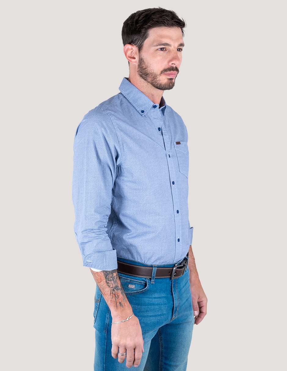 Camisa casual de algodón manga larga para hombre 2