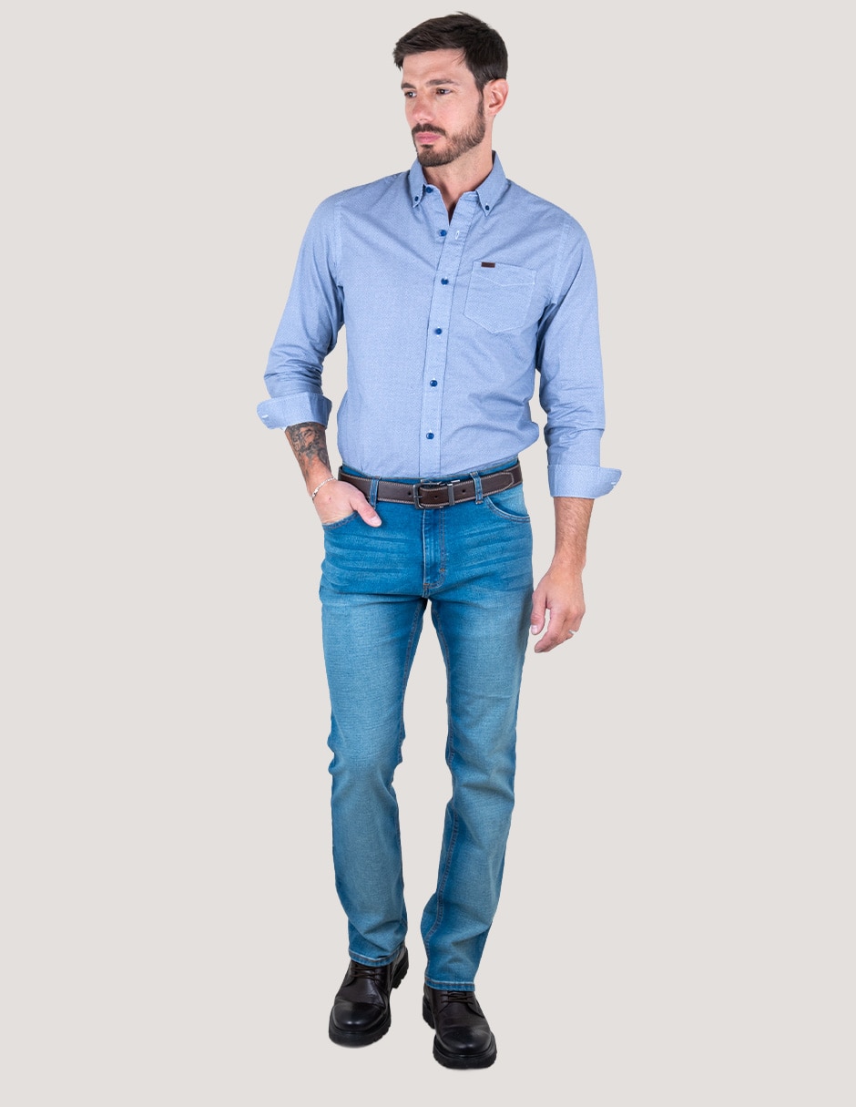 Camisa casual de algodón manga larga para hombre 4
