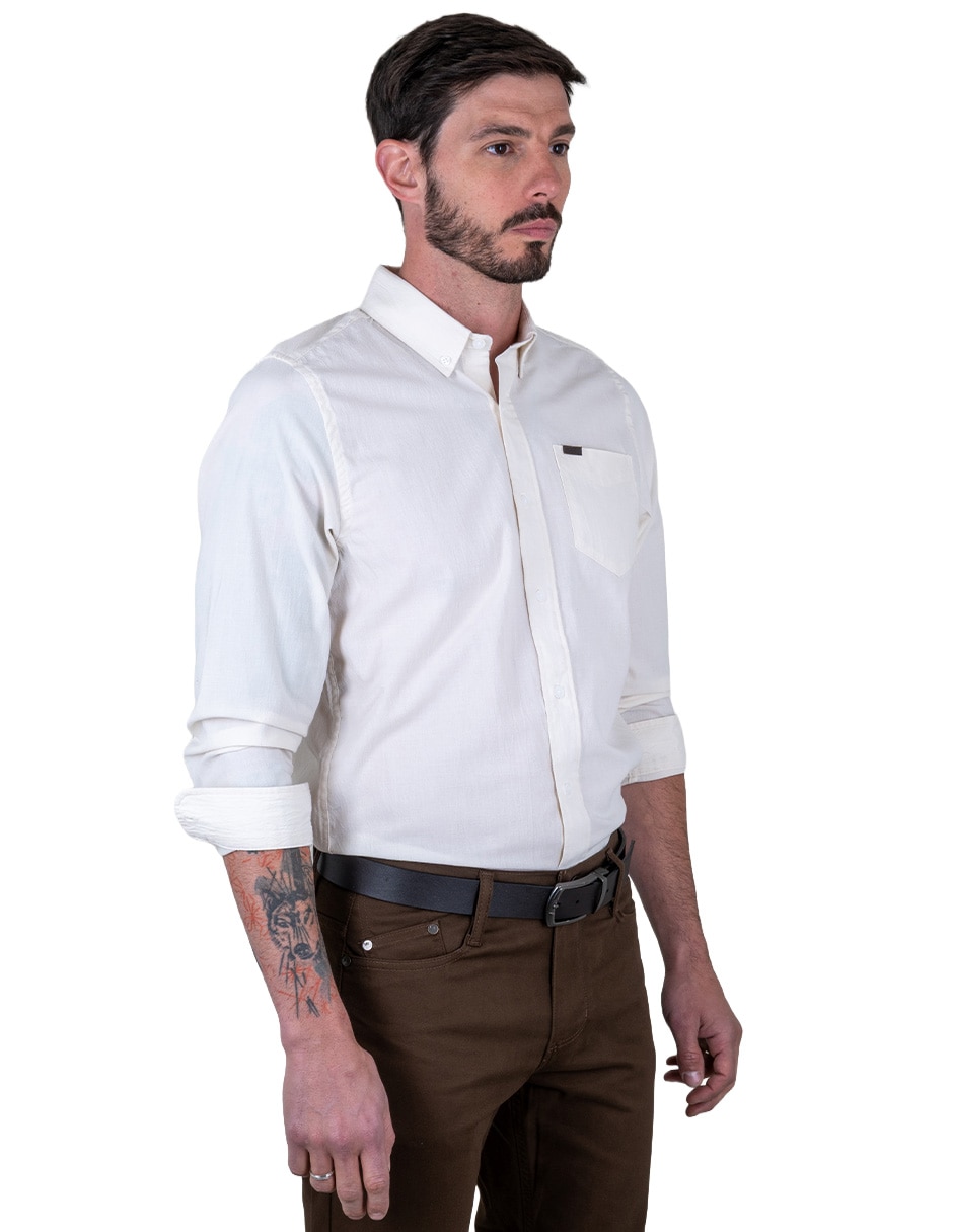 Camisa casual manga larga para hombre 2