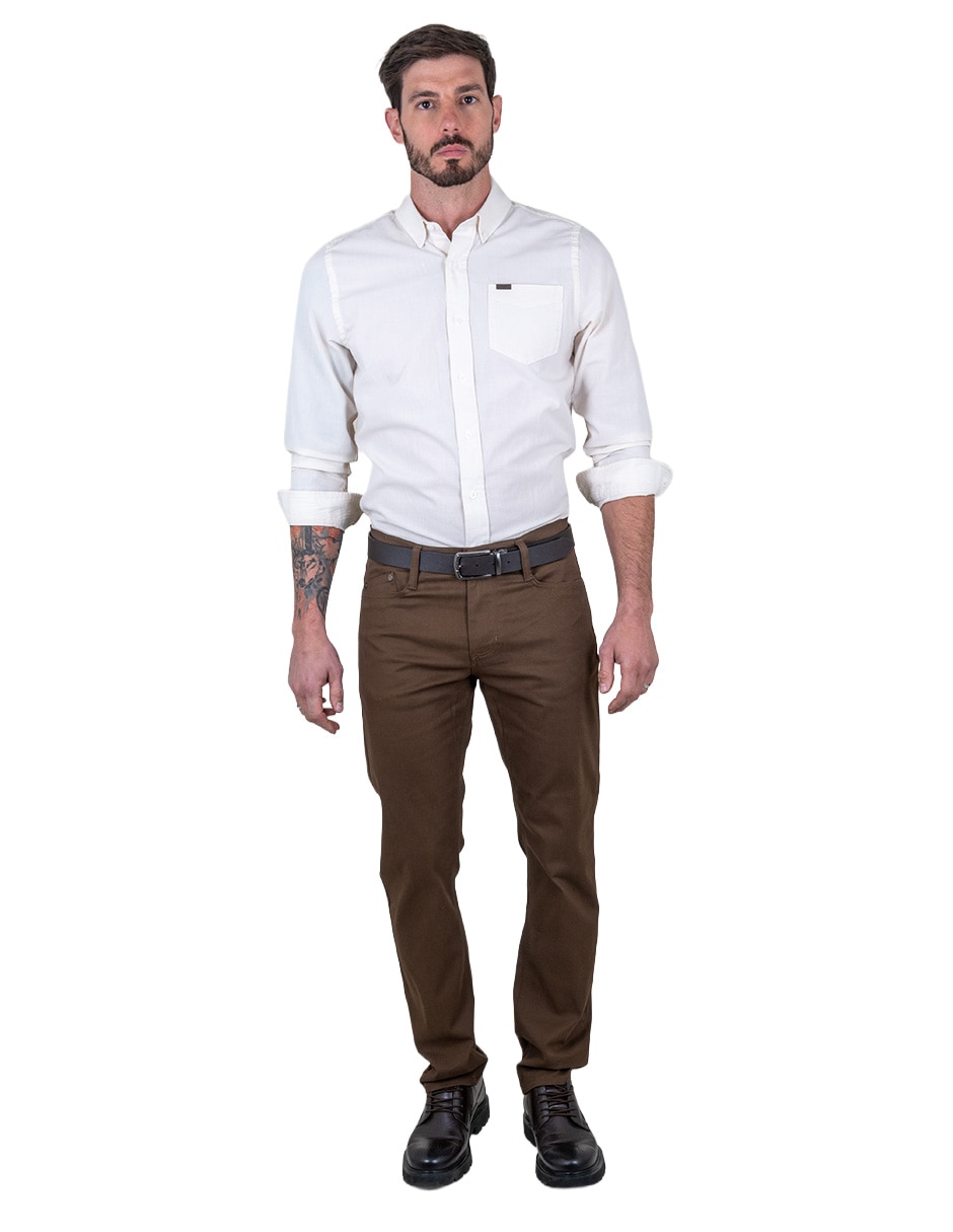 Camisa casual manga larga para hombre 4