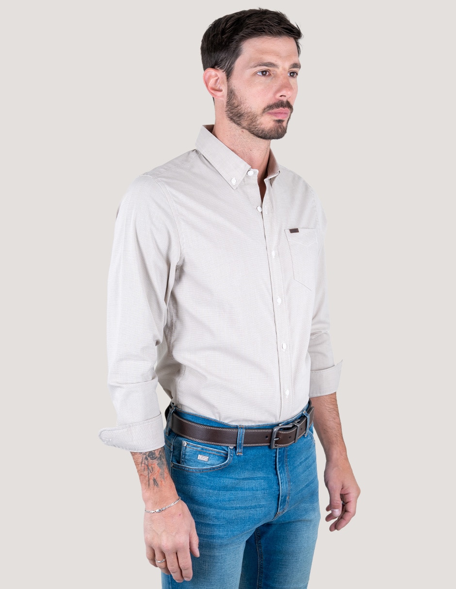 Camisa casual manga larga para hombre 2