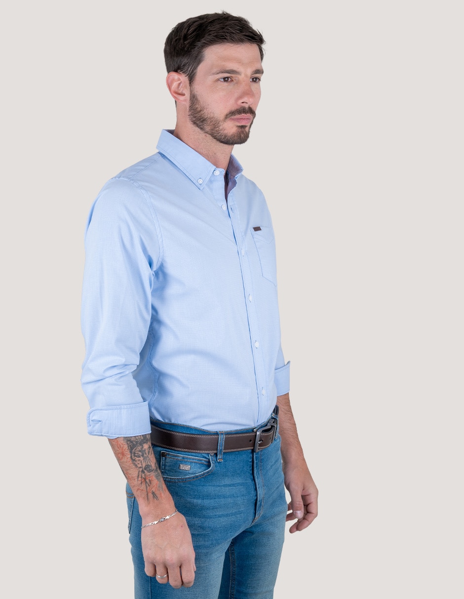 Camisa casual manga larga para hombre 2