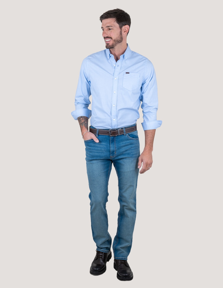 Camisa casual manga larga para hombre 4