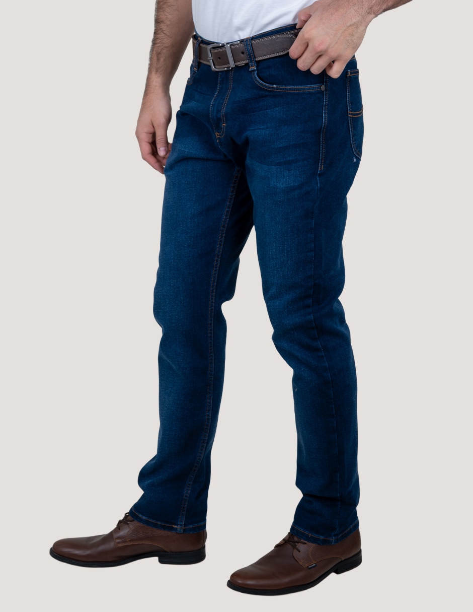 Jeans slim lavado whisker para hombre 2