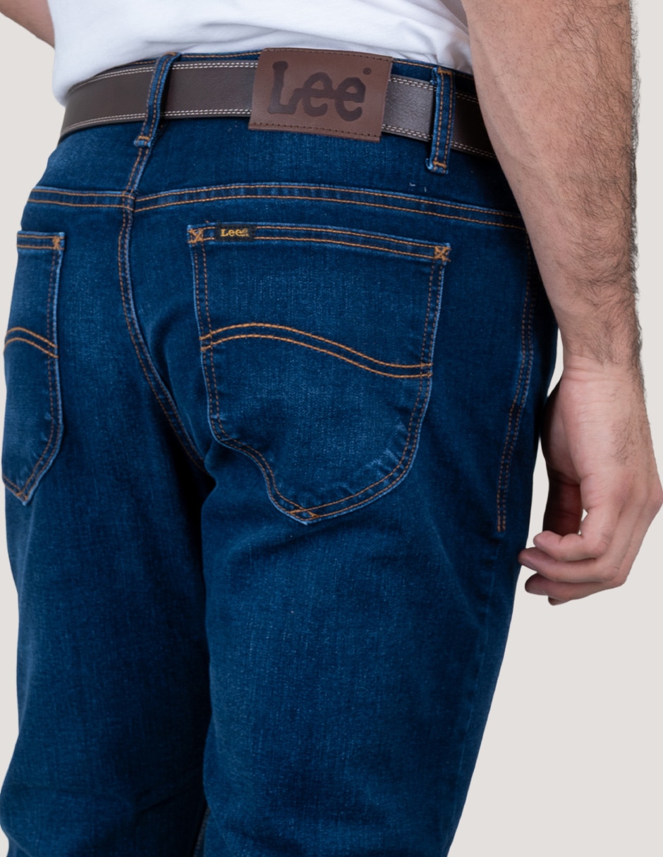 Jeans slim lavado whisker para hombre 4