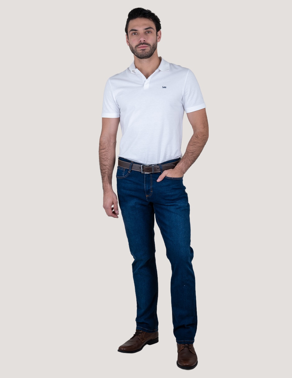 Jeans slim lavado whisker para hombre 5