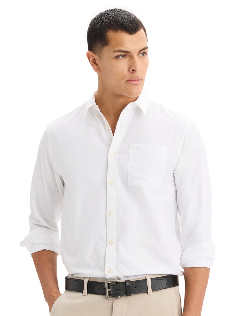 Camisa casual manga larga para hombre 4