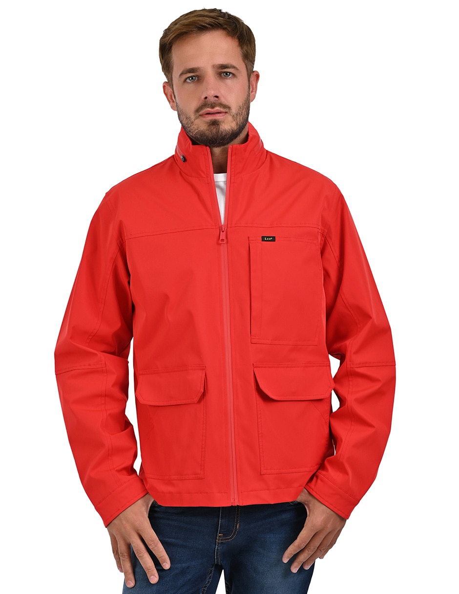 Chamarra casual impermeable con bolsillos para hombre