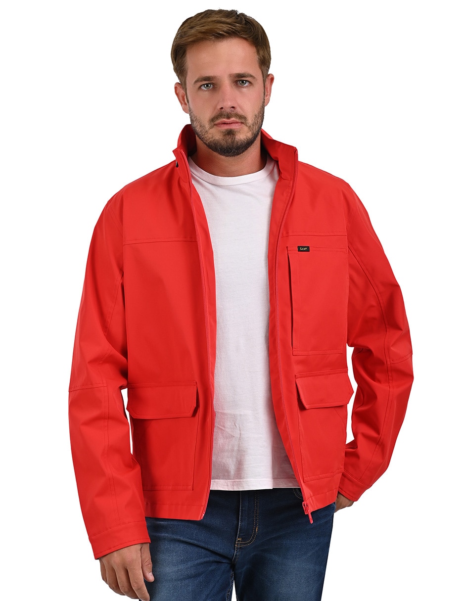 Chamarra casual impermeable con bolsillos para hombre 2