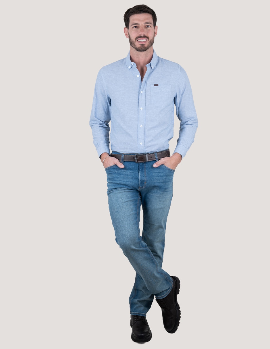 Camisa casual manga larga para hombre 4