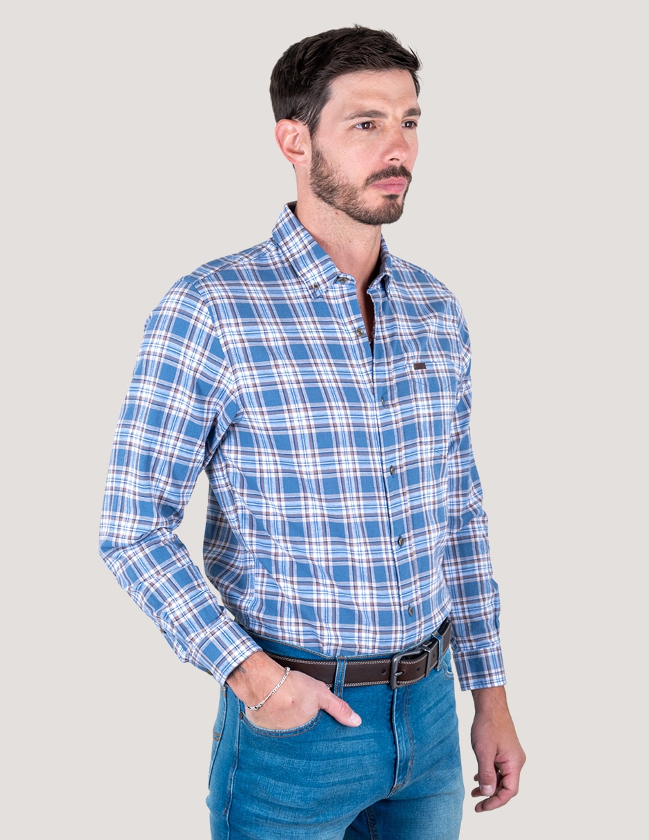 Camisa casual manga larga para hombre 2