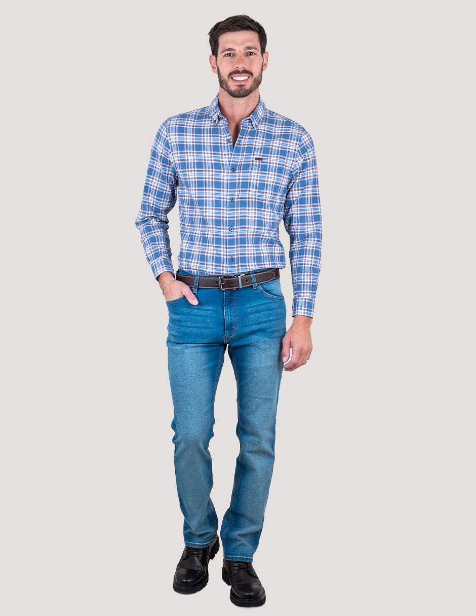 Camisa casual manga larga para hombre 4