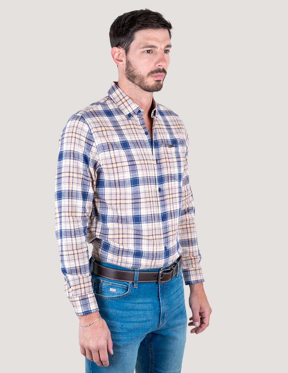 Camisa casual de lino manga larga para hombre 2