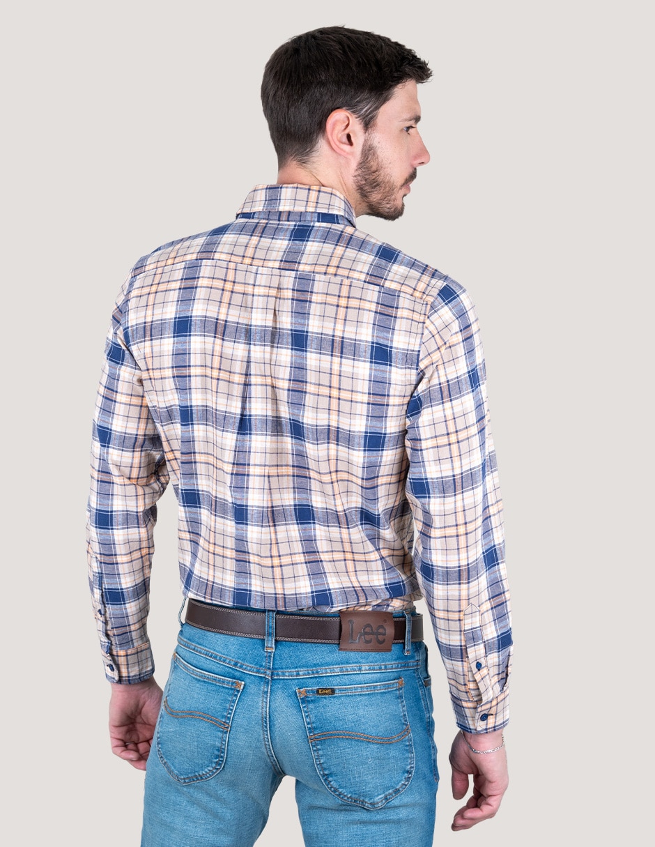Camisa casual de lino manga larga para hombre 3