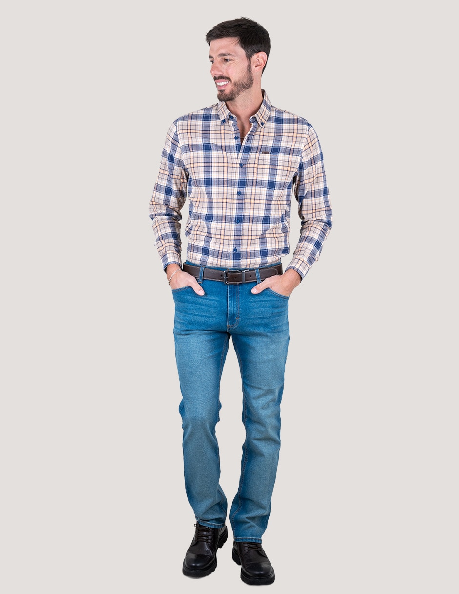 Camisa casual de lino manga larga para hombre 4