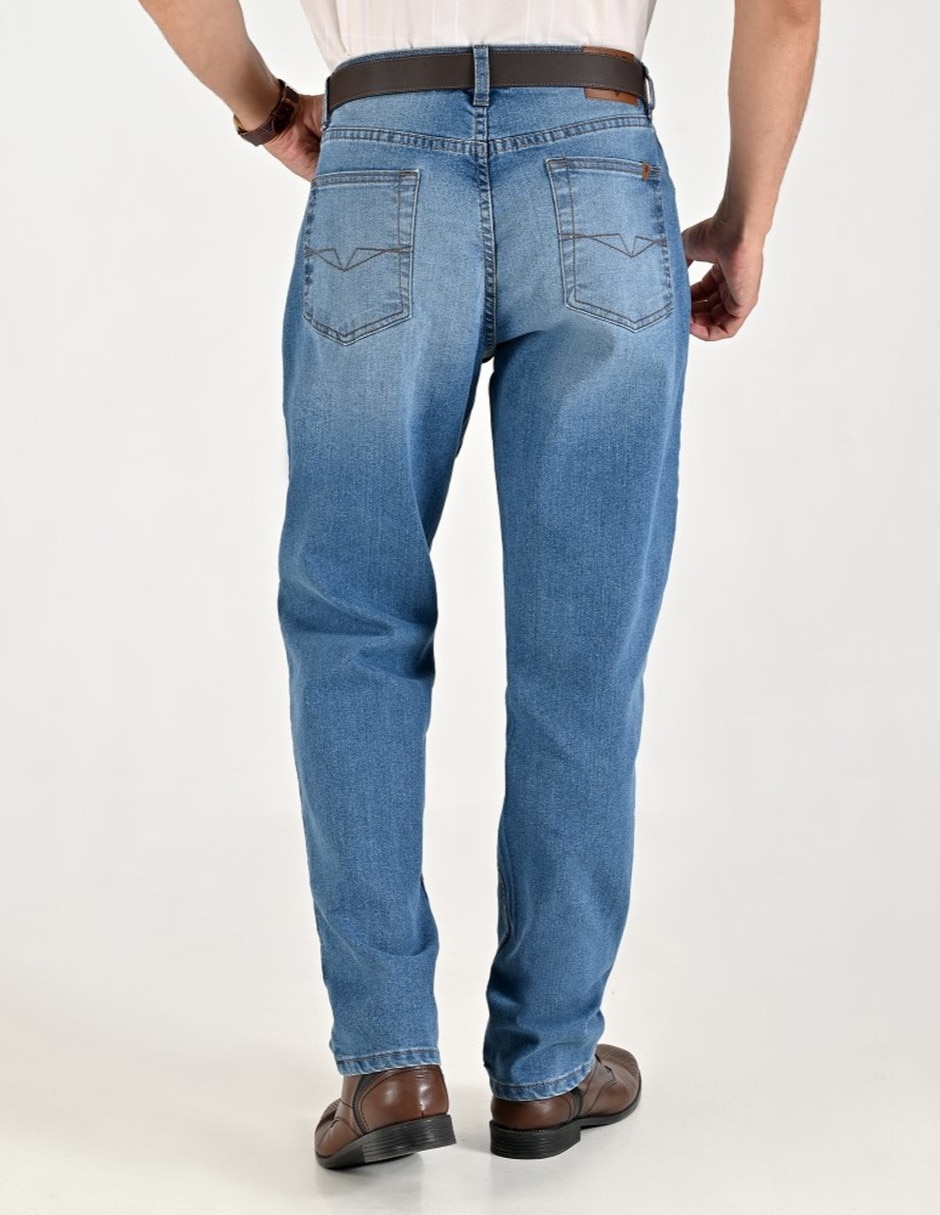 Jeans regular lavado whisker para hombre 2